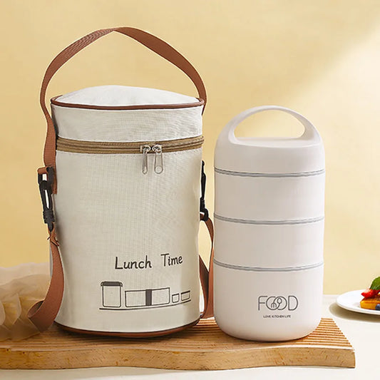 1590ml Large Capacity Stainless Steel 304 Lunch Box Leak-Proof Multilayer Thermal Bento Box Adult Student Soup Food Container