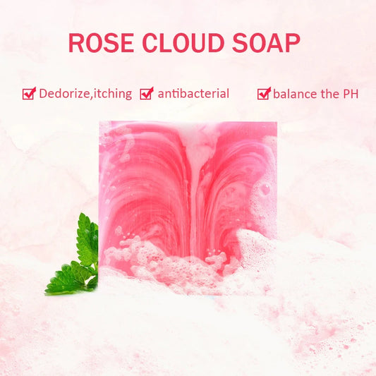 Rose Yoni Soap Bars 100% Handmade Natural Yoni Bar PH Balanced & V Cleansing Bar Soap for Women Yoni Wash Away Odor