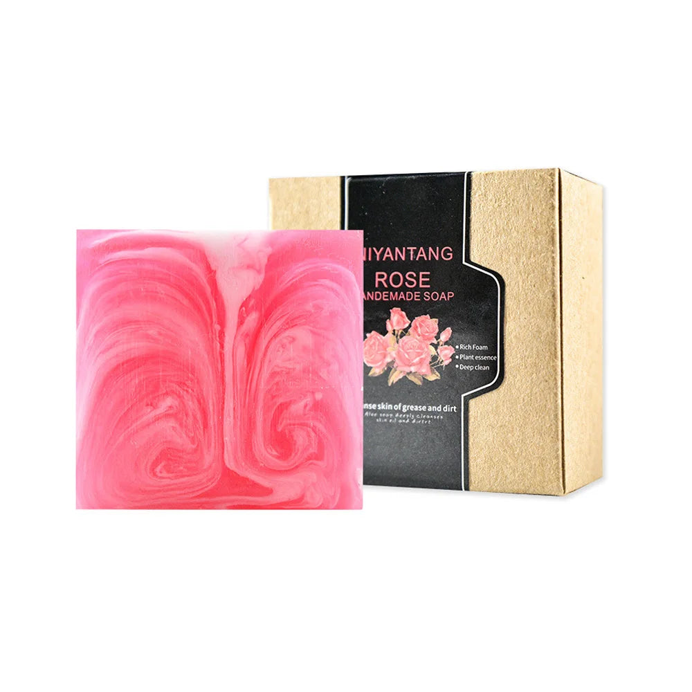 Rose Yoni Soap Bars 100% Handmade Natural Yoni Bar PH Balanced & V Cleansing Bar Soap for Women Yoni Wash Away Odor