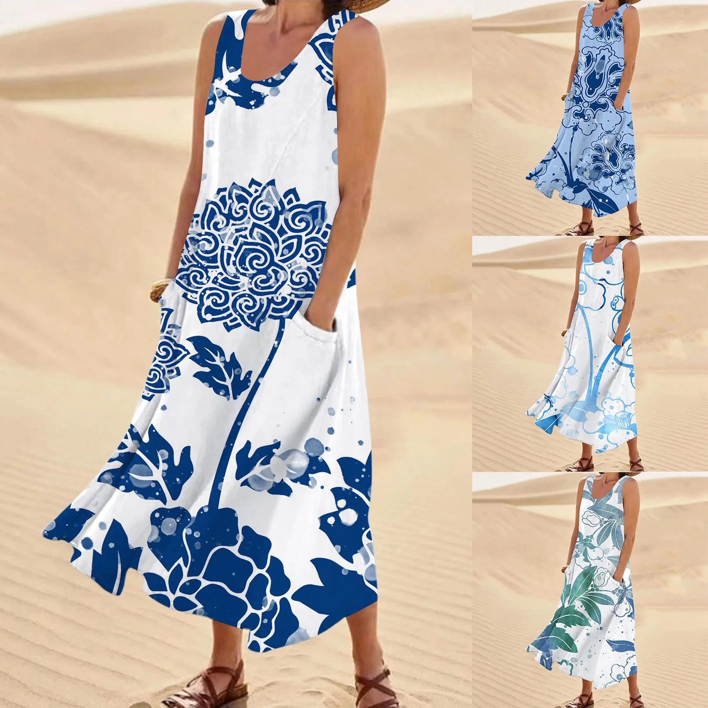 Floral Print Women'S Dress