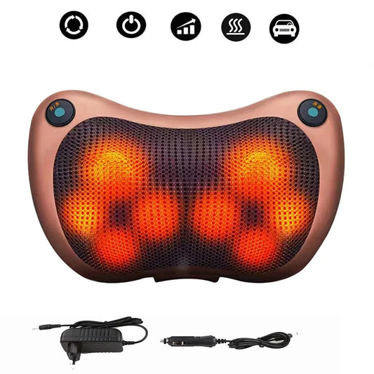 Head Neck Massager Car Home Cervical Shiatsu Massage Neck Back Waist Body Electric Multifunctional Massage Pillow Cushion