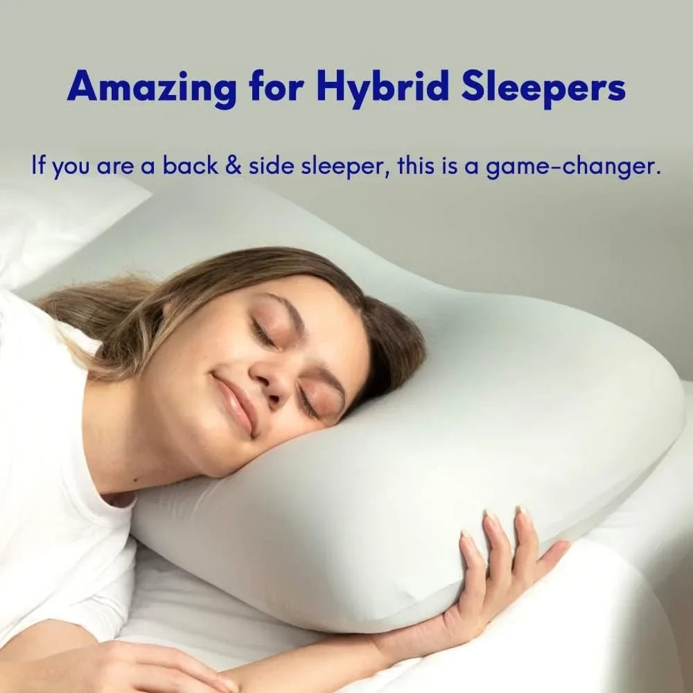 Deep Sleep Pillow,Patented Ergonomic Contour Design for Side&Back Sleepers, Orthopedic Cervical Shape Gently Cradles