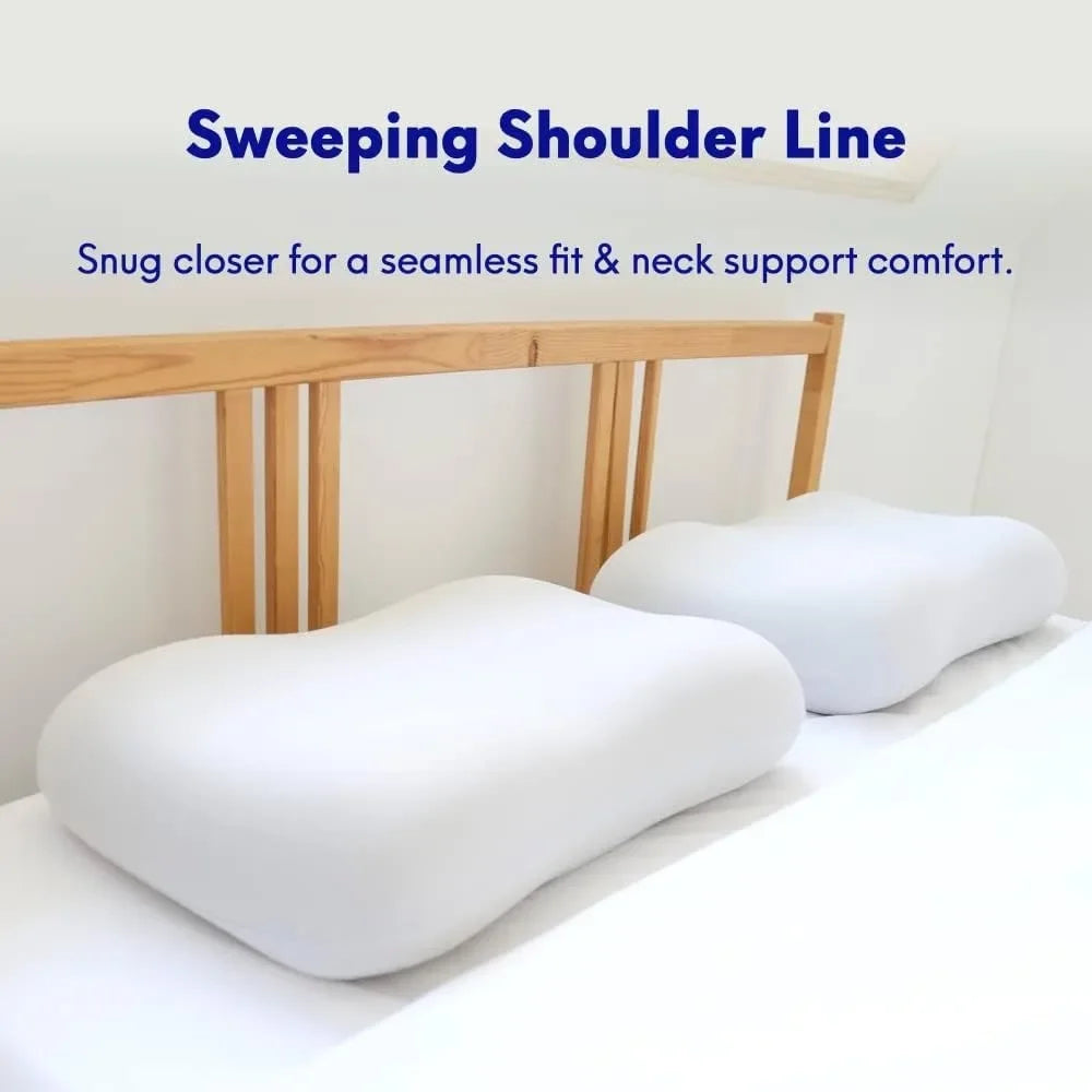 Deep Sleep Pillow,Patented Ergonomic Contour Design for Side&Back Sleepers, Orthopedic Cervical Shape Gently Cradles