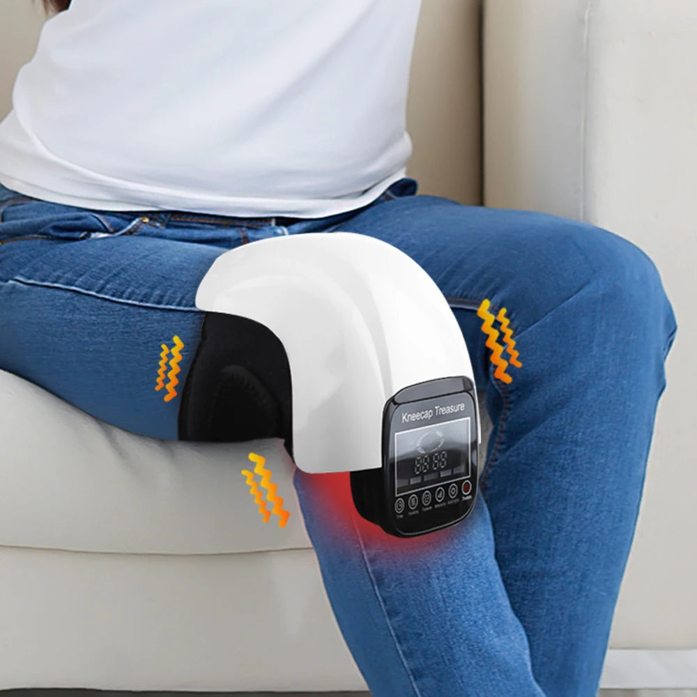 Electric Heating Knee Pad Airbag Massager Vibrator Leg Joint Red Light Therapy Arthritis Relief Knee Temperature Knee Massager